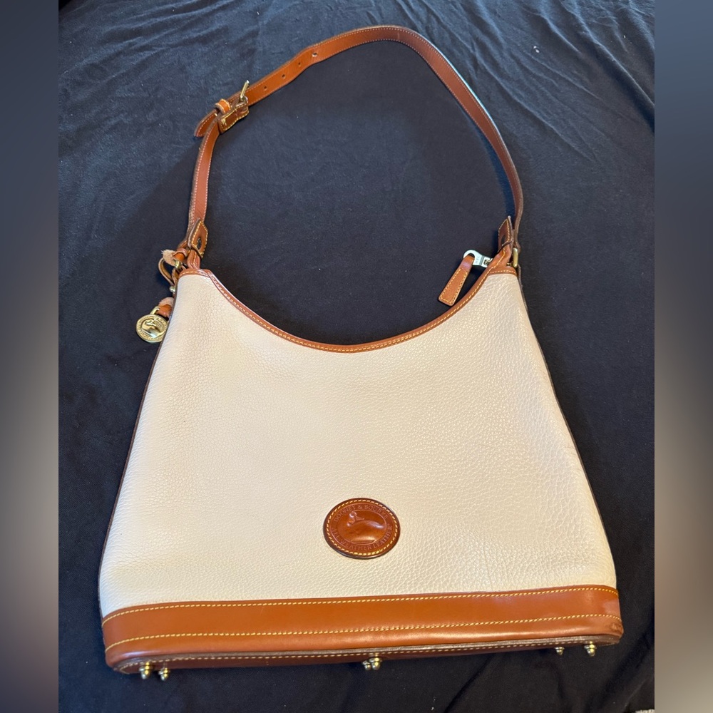 Dooney & Bourke Tan and Brown Leather Shoulder Bag